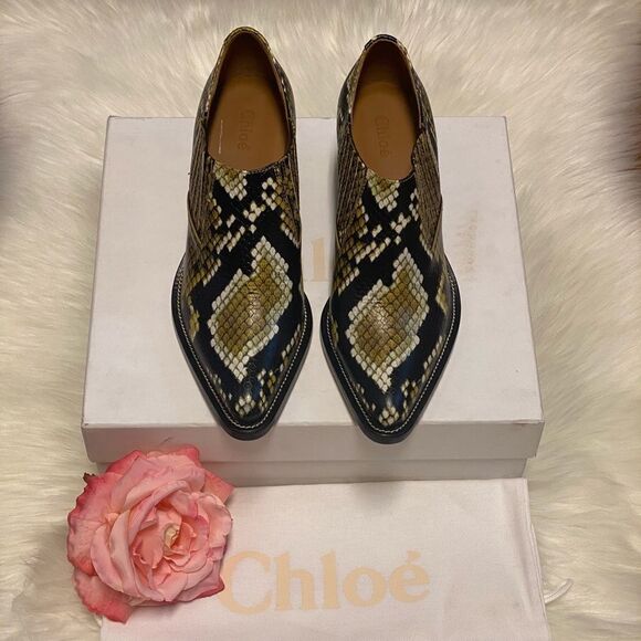 Chloe Sunny Brown Leather Embossed - Picture 1 of 12